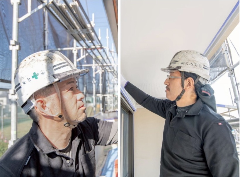 (株)K.S美装 代表取締役の兄と弟の作業風景