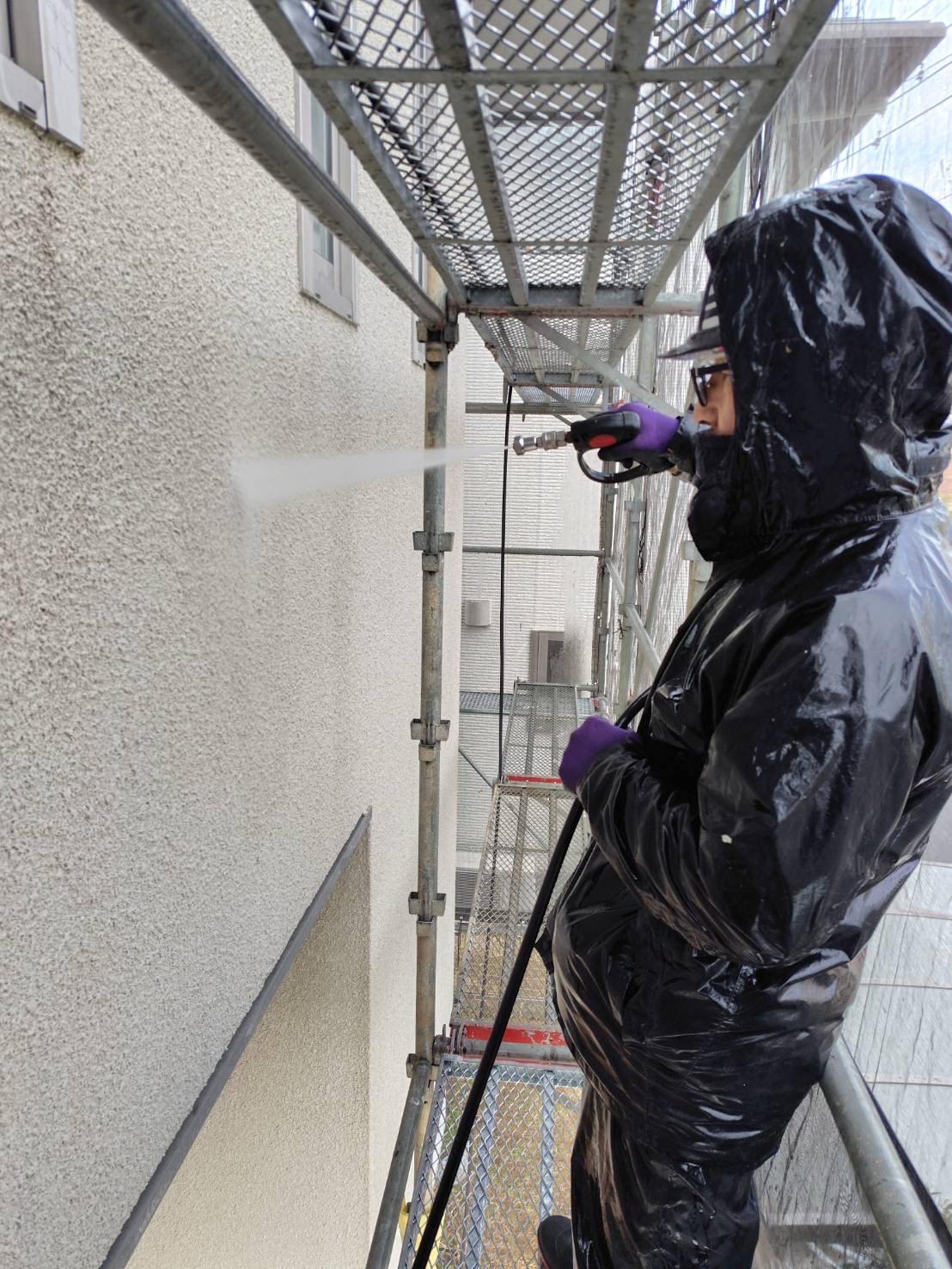 高圧洗浄の工程