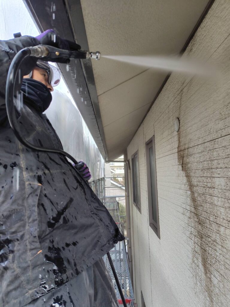 高圧洗浄の工程