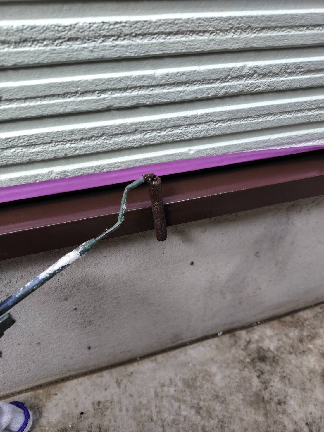 水切り上塗りの様子