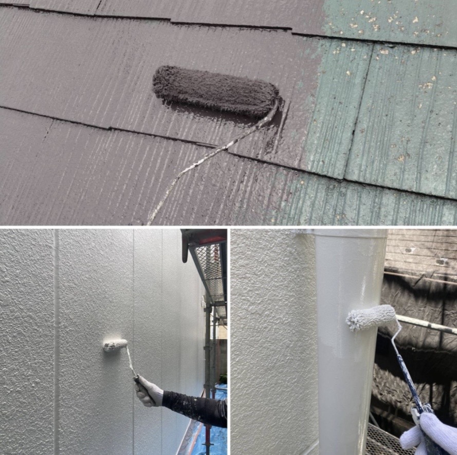 外壁・屋根・雨樋それぞれの施工写真